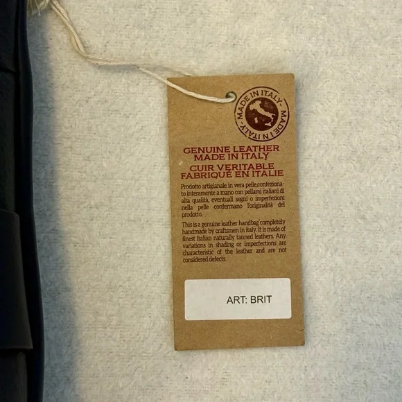 Anna Paola Leather Basketweave Zip Top Brit Shoulder Bag Made in Italy Navy Blue - Picture 10 of 10